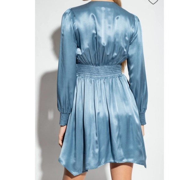 NWT AllSaints Esta Mini Dress in Blue Slate Size 2 - Picture 2 of 14